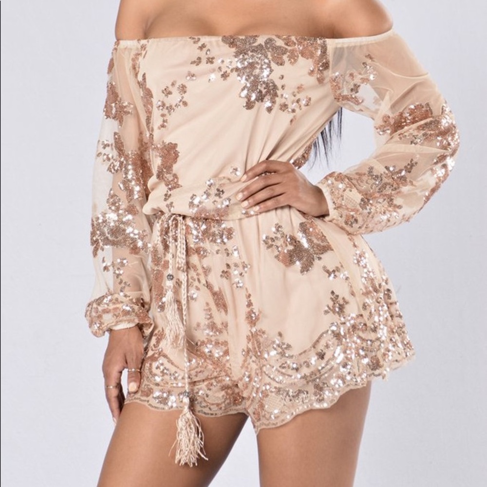 Sequins Mesh Romper